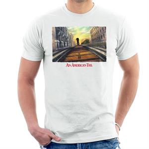 An American Tail Fievel Mousekewitz Walking On Train Track Men's T-Shirt