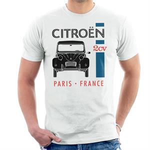 Citroen Black 2CV Paris France Single Stripe Men's T-Shirt