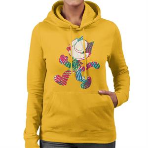 Felix The Cat Multi Coloured Leaves Women's Hooded Sweatshirt