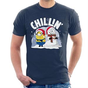 Minions Christmas Snowman Chillin Men's T-Shirt