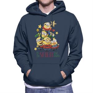 Minions Christmas It's The Spirit That Counts Men's Hooded Sweatshirt