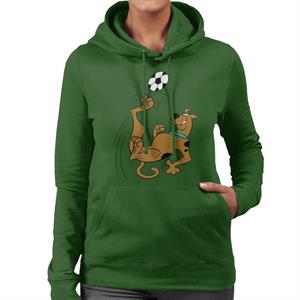 Scooby Doo Football Over Head Kick Women's Hooded Sweatshirt