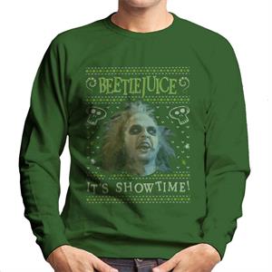 Beetlejuice Christmas It's Showtime Men's Sweatshirt