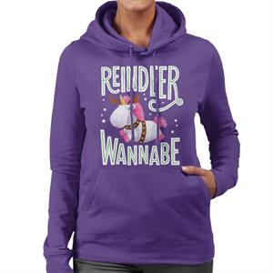 Minions Christmas Reindeer Wannabe Women's Hooded Sweatshirt