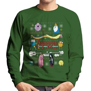 Adventure Time Christmas Characters Montage Men's Sweatshirt