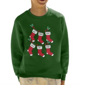 Friends Christmas Stockings Kid's Sweatshirt