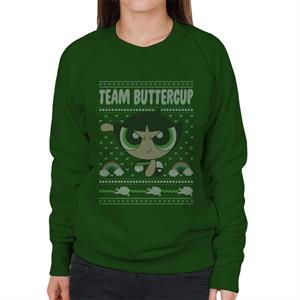 Powerpuff Girls Christmas Team Buttercup Women's Sweatshirt