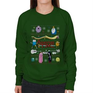 Adventure Time Christmas Characters Montage Women's Sweatshirt