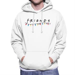 Friends Christmas Logo Festive Lights Men's Hooded Sweatshirt