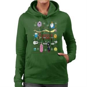 Adventure Time Christmas Characters Montage Women's Hooded Sweatshirt