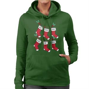 Friends Christmas Stockings Women's Hooded Sweatshirt