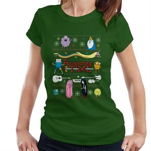 Adventure Time Christmas Characters Montage Women's T-Shirt