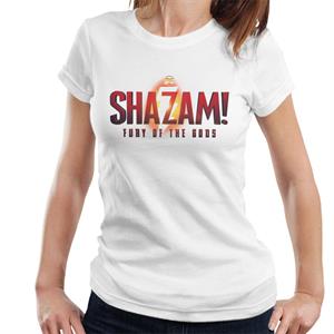 Shazam Fury of the Gods Lightning Bolt Text Logo Women's T-Shirt