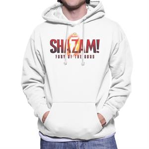 Shazam Fury of the Gods Lightning Bolt Text Logo Men's Hooded Sweatshirt