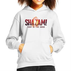 Shazam Fury of the Gods Lightning Bolt Text Logo Kid's Hooded Sweatshirt