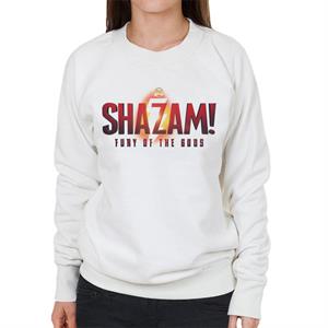 Shazam Fury of the Gods Lightning Bolt Text Logo Women's Sweatshirt
