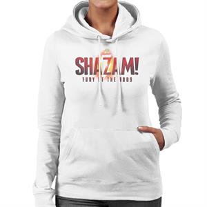 Shazam Fury of the Gods Lightning Bolt Text Logo Women's Hooded Sweatshirt