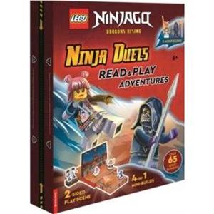 LEGO NINJAGO Ninja Duels with Sora minifigure Wolf Mask warrior minifigure twosided play scene four minibuilds and over 65 LEGO elements by Buster Books