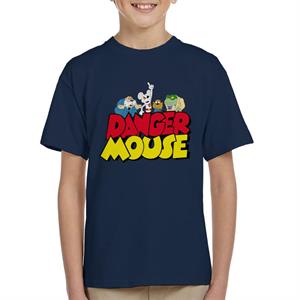 Danger Mouse Logo With Characters Kid's T-Shirt