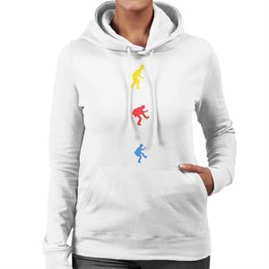 The Police Yellow Red Blue Silhouettes Women's Hooded Sweatshirt