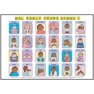 Lets Sign BSL Early Years  Baby Signs PosterMats A3 Set of 2 British Sign Language by Cath Smith