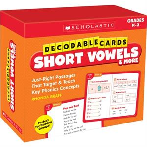 Decodable Cards Short Vowels amp More  JustRight Passages That Target amp Teach Key Phonics Concepts by Rhonda Graff