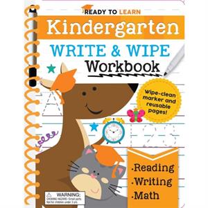 Ready to Learn Kindergarten Write and Wipe Workbook  Addition Subtraction Sight Words Letter Sounds and Letter Tracing by Editors Of Silver Dolphin Books